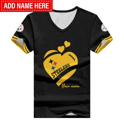 Pittsburgh Steelers Personalized Summer V-neck Women T-shirt BG338