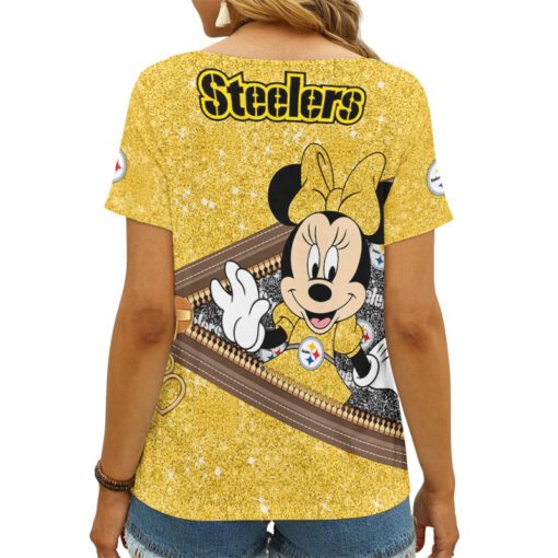 Pittsburgh Steelers Personalized V-neck Women T-shirt AGCWTS188