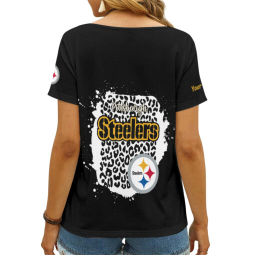 Pittsburgh Steelers Personalized V-neck Women T-shirt AGCWTS213