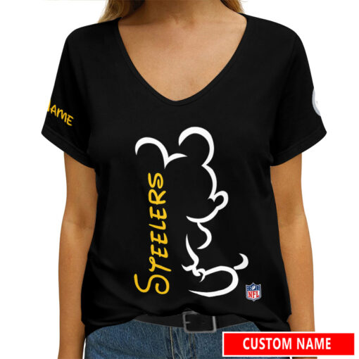 Pittsburgh Steelers Personalized V-neck Women T-shirt AGCWTS226