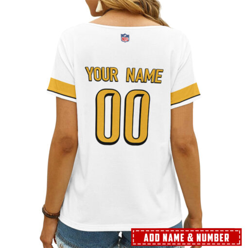 Pittsburgh Steelers Personalized V-neck Women T-shirt AGCWTS259