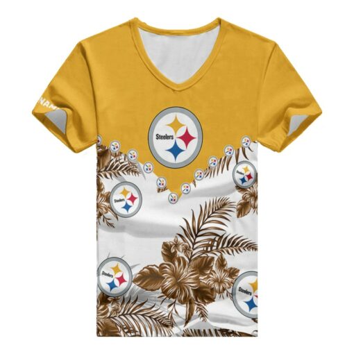 Pittsburgh Steelers Personalized V-neck Women T-shirt BG608