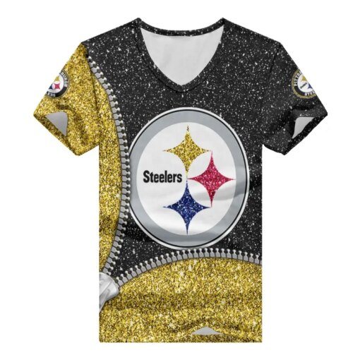 Pittsburgh Steelers Personalized V-neck Women T-shirt BG676