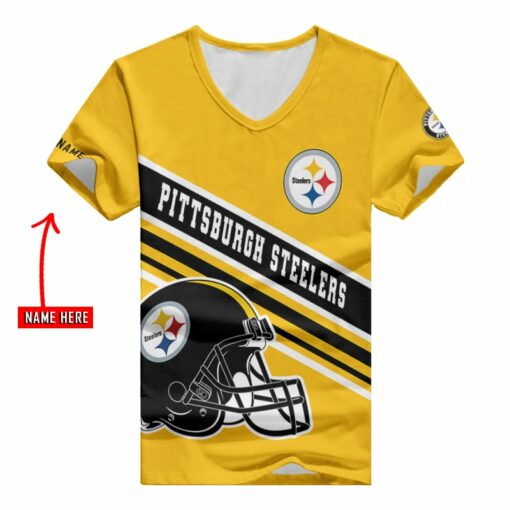 Pittsburgh Steelers Personalized V-neck Women T-shirt BG873