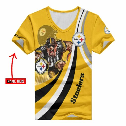 Pittsburgh Steelers Personalized V-neck Women T-shirt BG898