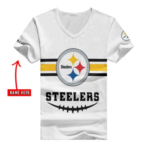 Pittsburgh Steelers Personalized V-neck Women T-shirt BG938