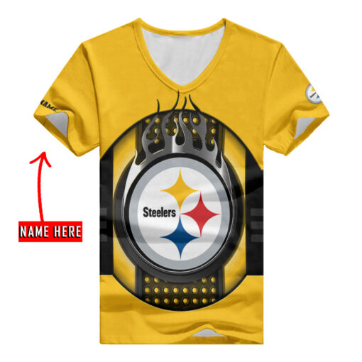 Pittsburgh Steelers Personalized V-neck Women T-shirt BG948