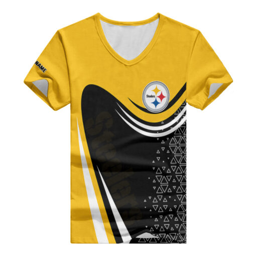 Pittsburgh Steelers Personalized V-neck Women T-shirt BG998