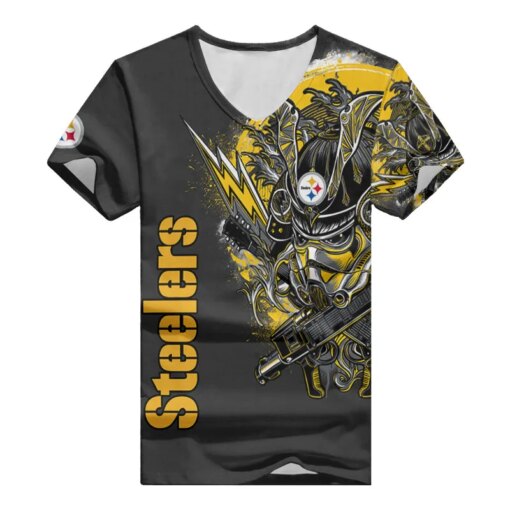 Pittsburgh Steelers Summer V-neck Women T-shirt BG307