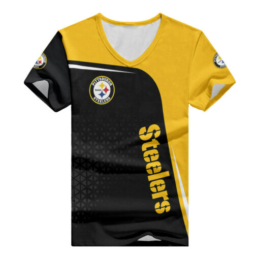 Pittsburgh Steelers Summer V-neck Women T-shirt BG318