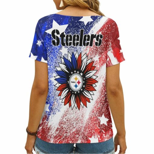 Pittsburgh Steelers V-neck Women T-shirt