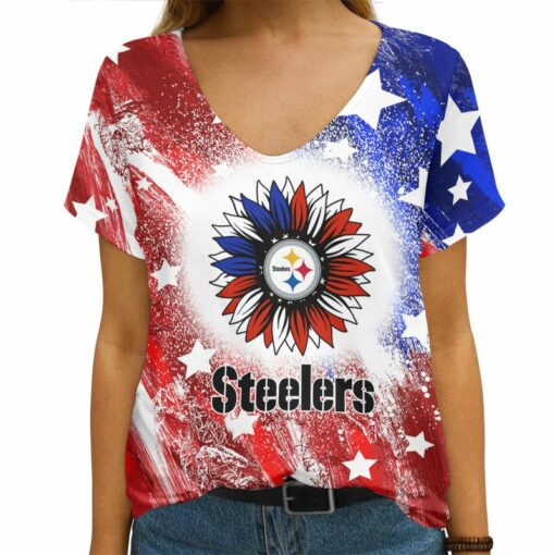 Pittsburgh Steelers V-neck Women T-shirt