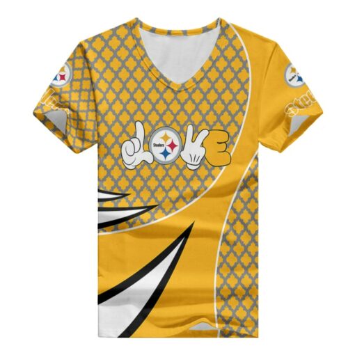 Pittsburgh Steelers V-neck Women T-shirt BG529