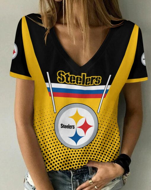 Pittsburgh Steelers V-neck Women T-shirt BG645