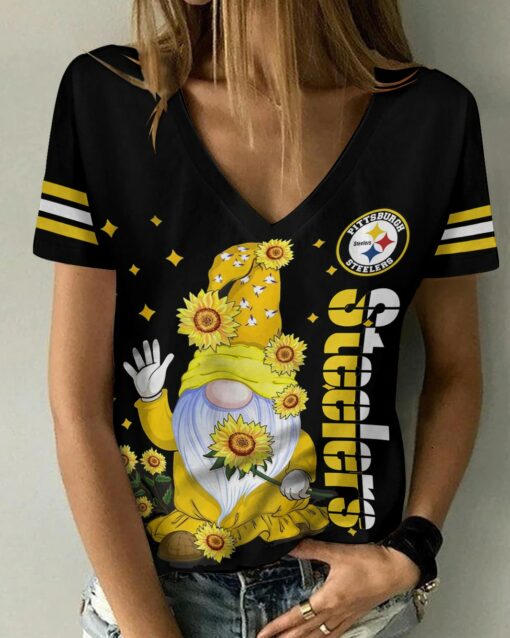 Pittsburgh Steelers V-neck Women T-shirt BG814