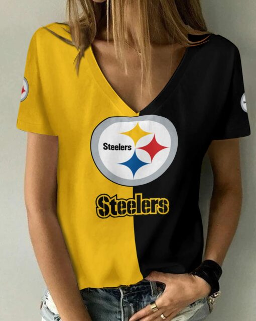 Pittsburgh Steelers V-neck Women T-shirt BG832