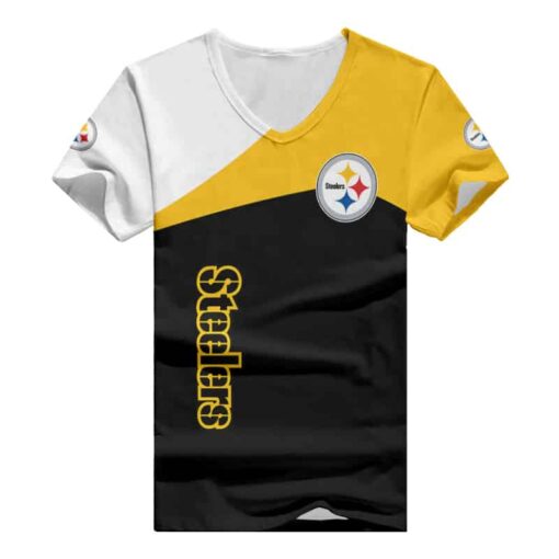 Pittsburgh Steelers V-neck Women T-shirt BG858