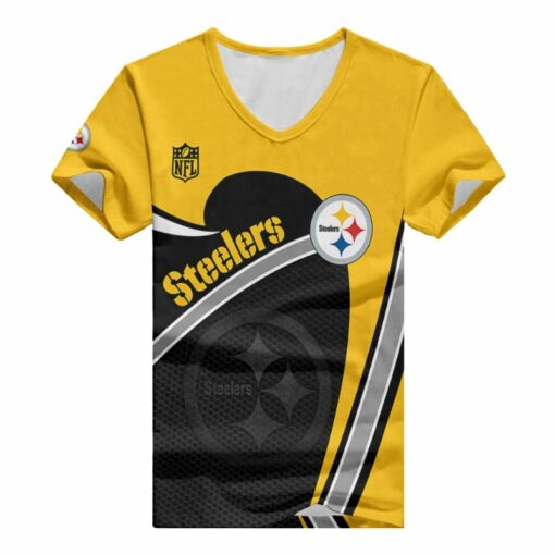 Pittsburgh Steelers V-neck Women T-shirt BG867