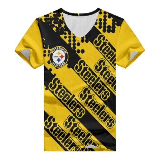 Pittsburgh Steelers V-neck Women T-shirt BG878