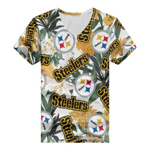 Pittsburgh Steelers V-neck Women T-shirt BG914