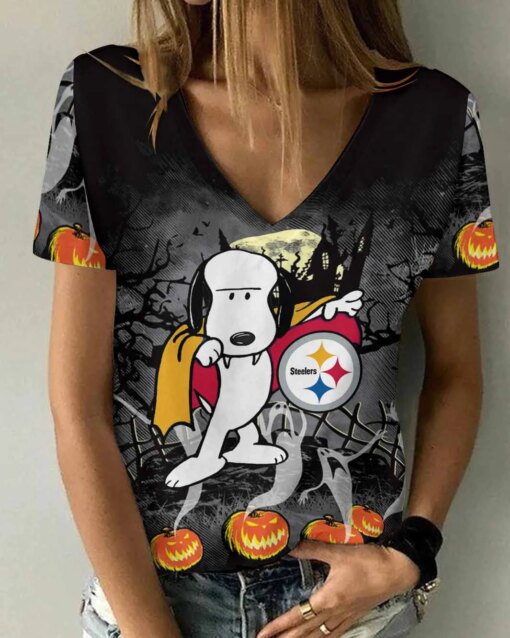 Pittsburgh Steelers V-neck Women T-shirt BG972