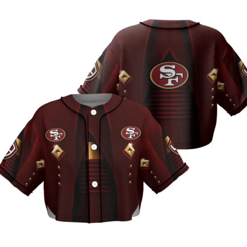 San Francisco 49ers Crop Top Baseball Jersey 85