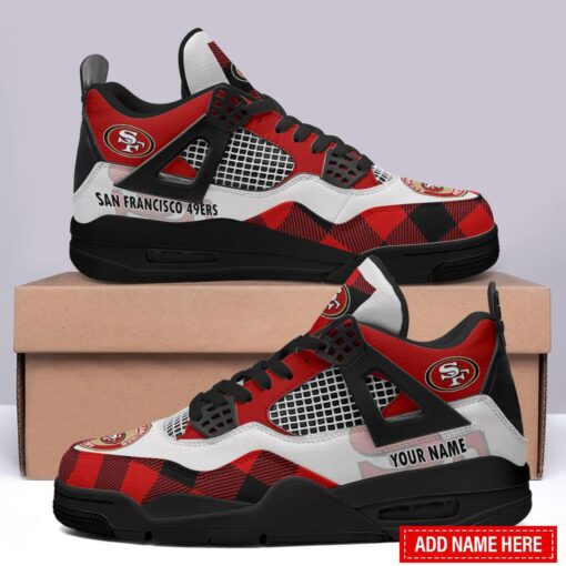 San Francisco 49ers Personalized AJ4 Sneaker BG303