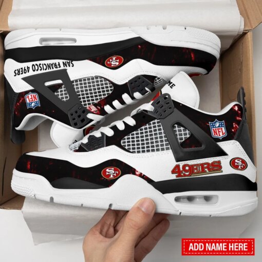 San Francisco 49ers Personalized AJ4 Sneaker BGAJ4S359