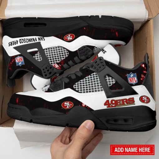 San Francisco 49ers Personalized AJ4 Sneaker BGAJ4S359