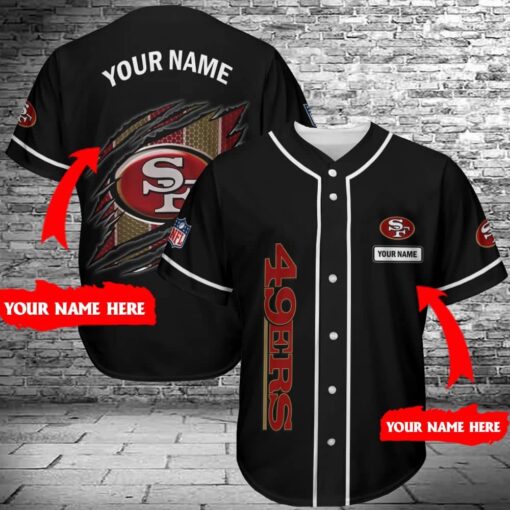 San Francisco 49ers Personalized Baseball Jersey 324