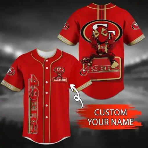 San Francisco 49ers Personalized Baseball Jersey BG59