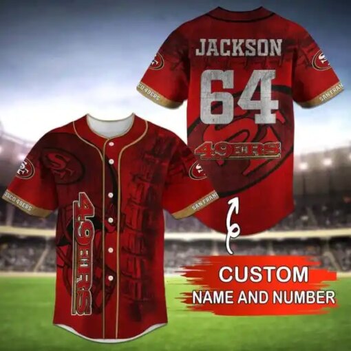 San Francisco 49ers Personalized Baseball Jersey BG79