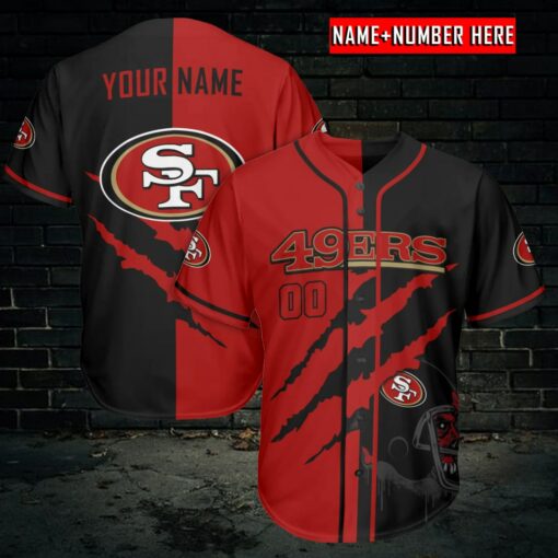 San Francisco 49ers Personalized Baseball Jersey BG987