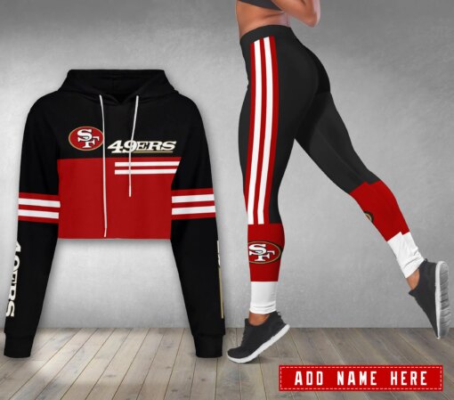 San Francisco 49ers Personalized Combo Croptop Hoodie And Leggings AZCLG065+AZC2CHD065