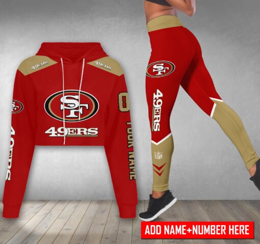 San Francisco 49ers Personalized Combo Croptop Hoodie And Leggings AZCLG076+AZC2CHD076