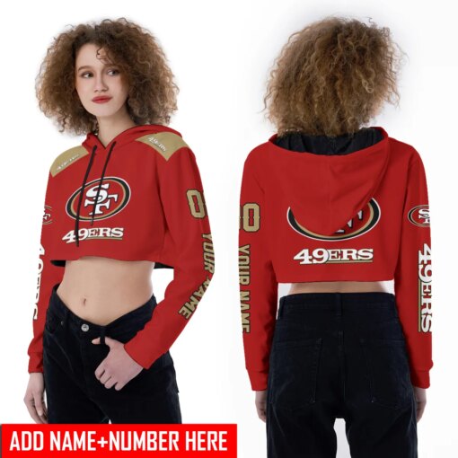 San Francisco 49ers Personalized Combo Croptop Hoodie And Leggings AZCLG076+AZC2CHD076