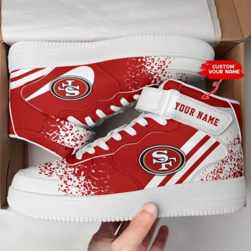 San Francisco 49ers Personalized High AF1 Sneakers BG01