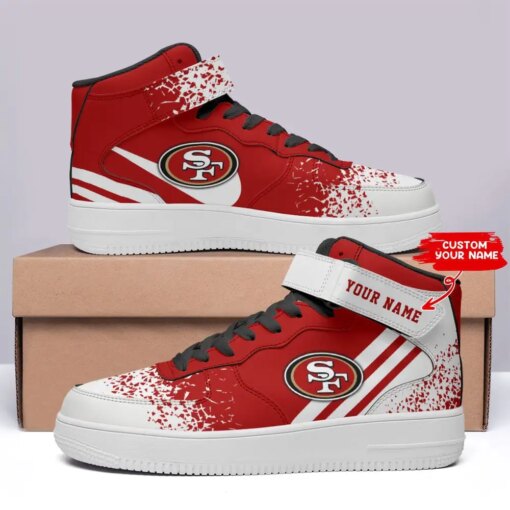 San Francisco 49ers Personalized High AF1 Sneakers BG01