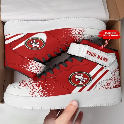 San Francisco 49ers Personalized High AF1 Sneakers BG01