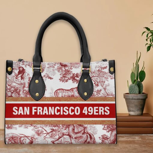 San Francisco 49ers Personalized Leather Hand Bag BBLTHB456