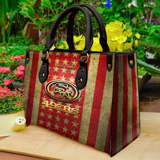 San Francisco 49ers Personalized Leather Hand Bag BBLTHB687