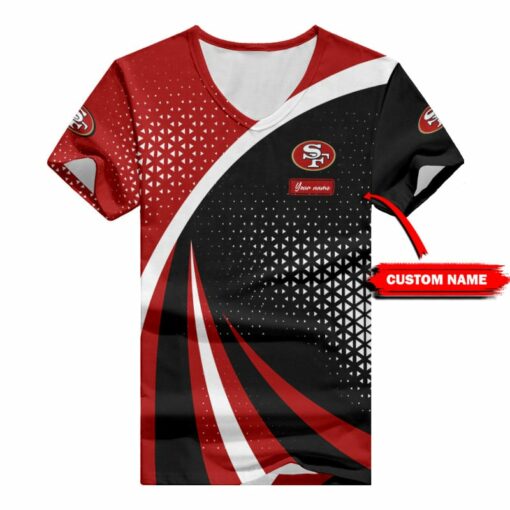 San Francisco 49ers Personalized Summer V-neck Women T-shirt BG310