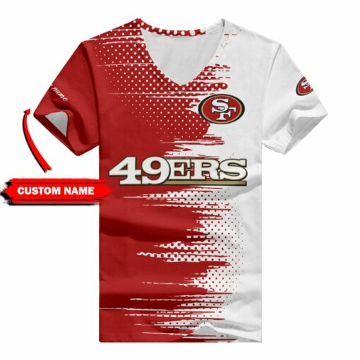 San Francisco 49ers Personalized Summer V-neck Women T-shirt BG313