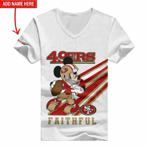 San Francisco 49ers Personalized Summer V-neck Women T-shirt BG365