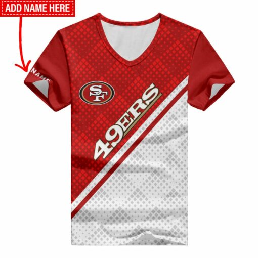 San Francisco 49ers Personalized Summer V-neck Women T-shirt BG383