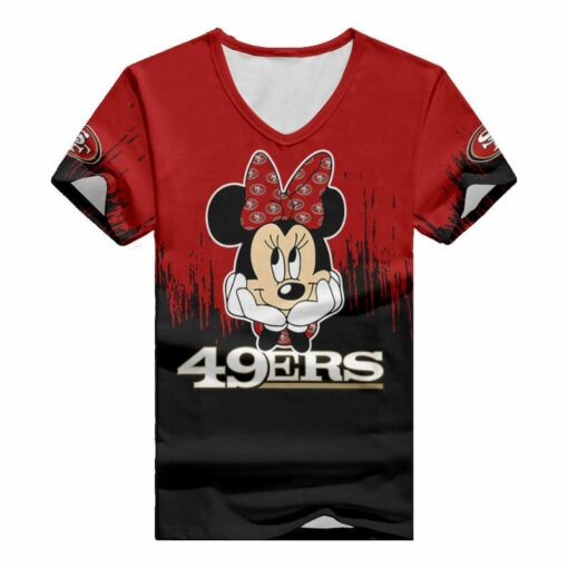 San Francisco 49ers Personalized Summer V-neck Women T-shirt BG47