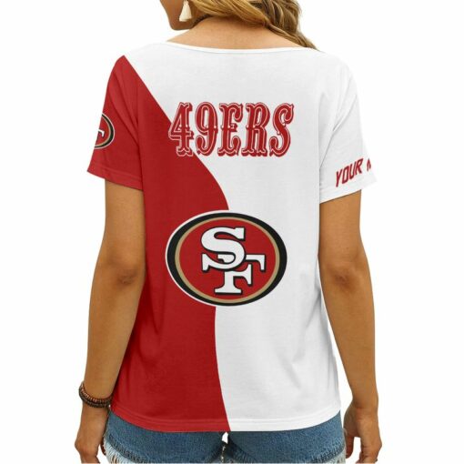 San Francisco 49ers Personalized V-neck Women T-shirt