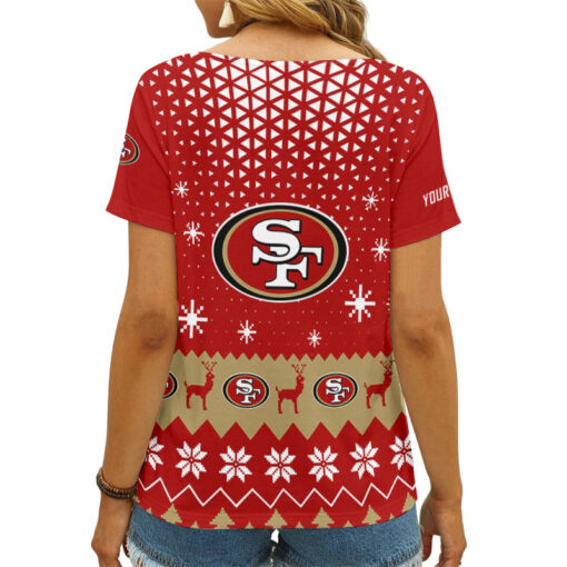 San Francisco 49ers Personalized V-neck Women T-shirt AGC80