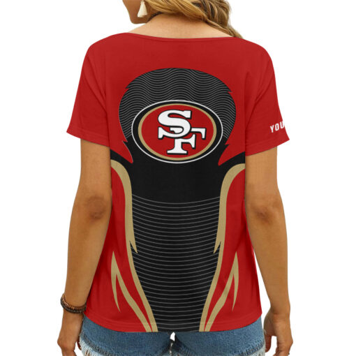 San Francisco 49ers Personalized V-neck Women T-shirt AGC83