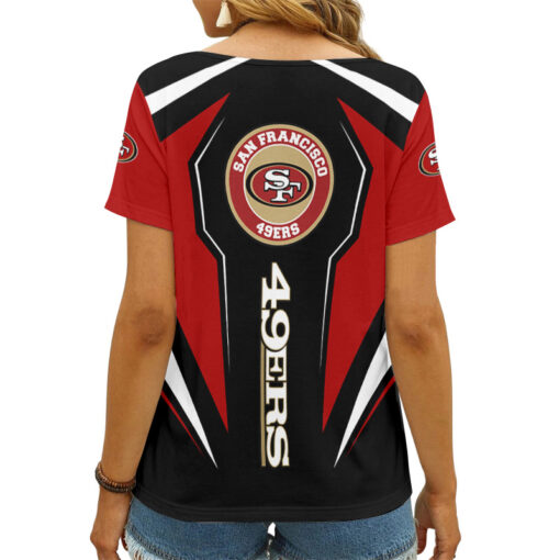 San Francisco 49ers Personalized V-neck Women T-shirt AGC91